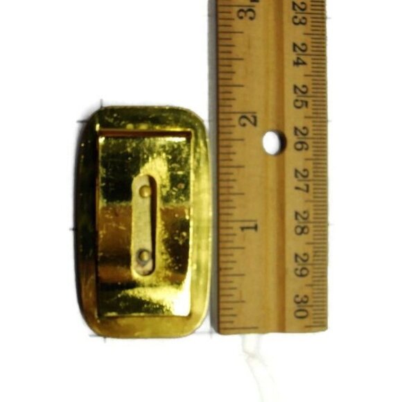 Money Clip "R" Las Vegas Wallet Credit Card Holder Gold Tone Wooden - Picture 3 of 10